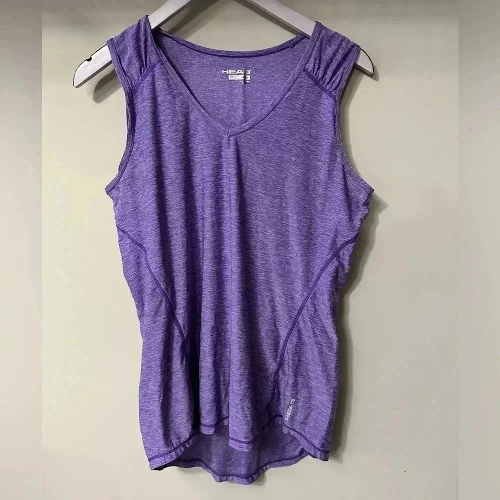 HEAD Women's Purple Sleeveless Top Athletic Tennis Yoga Workout Tank L